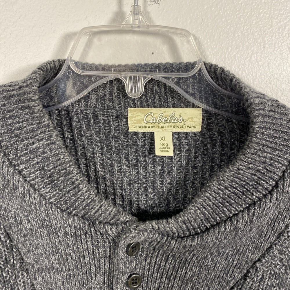 Cabela's XL Men's Sweater 1/4 Button Neck Cotton V1‎ - Picture 2 of 5